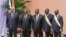 Le premier ministre Patrick Achi, le vice-président Tiémoko Meyliet Koné, le président Alassane Ouattara, le président du Sénat Jeannot Ahoussou Kouadio et le président de l'Assemblée nationale Adama Bictogo (de g. à dr.).