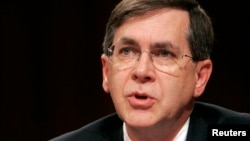 FILE - David Satterfield testifies to the Senate Armed Services Committee on the situation in Iraq during hearings on Capitol Hill in Washington November 15, 2006.