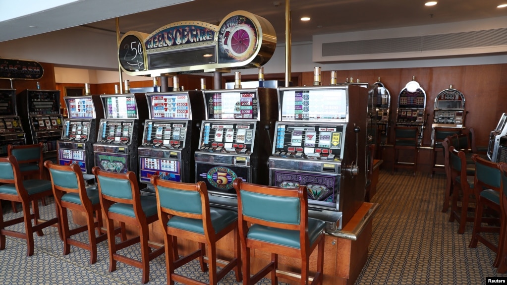 The casino is seen inside the Elizabeth II cruise ship, launched as a hotel, in Dubai, UAE April 18, 2018. (REUTERS/Ahmed Jadallah)