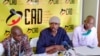 Des ONG ont exigé la libération de Chancelia Moulounda détenue depuis 14 mois, Brazzaville le 14 avril 2022. (VOA/Arsène Séverin)