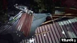 কালবৈশাখী ঝড় ও শিলাবৃষ্টিতে ক্ষতিগ্রস্ত ঘরবাড়ি 