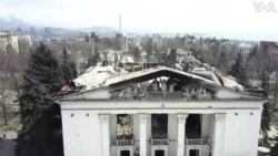 Drone Shows Destroyed Theater in Besieged Mariupol 