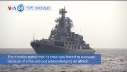 VOA60 World - Russia Says Black Sea Flagship Seriously Damaged