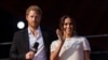 Le prince Harry et son épouse Meghan prennent la parole lors du festival Global Citizen, le 25 septembre 2021 à New York.