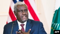 Le président de la Commission de l'Union africaine (UA), Moussa Faki Mahamat, au Département d'État américain, le 11 mars 2022, à Washington, DC. AFP / Manuel Balce Ceneta