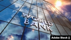 FILE - The World Bank. Global capital, business, finance, economy, banking and money concept 3D rendering illustration.