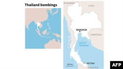 A map of Thailand showing the location of Pattani province.