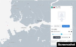 안보리 제재 선박인 갈마호가 지난달 27일 북한 남포항에 도착한 장면. 자료=MarineTraffic