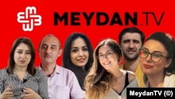 Kollaj: Meydan TV-nin həbs edilən əməkdaşları