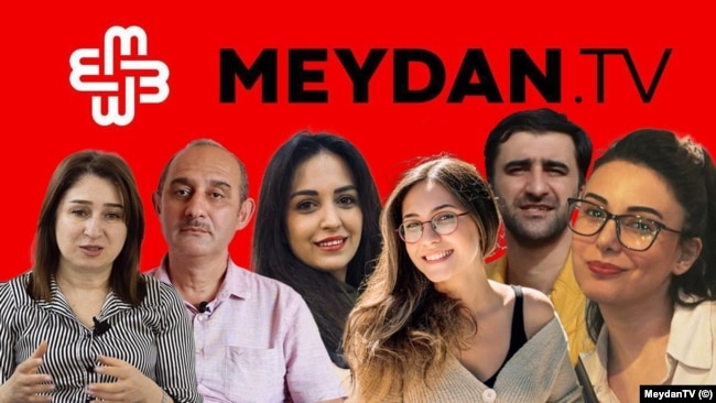 Kollaj: Meydan TV-nin həbs edilən əməkdaşları