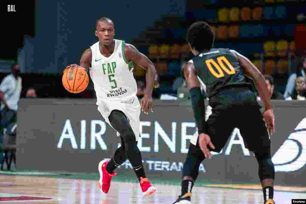 Basketball Africa League Game Play: Cedric Kenfack (FAP) and Arsene Mwamba (Espoir Fukash)