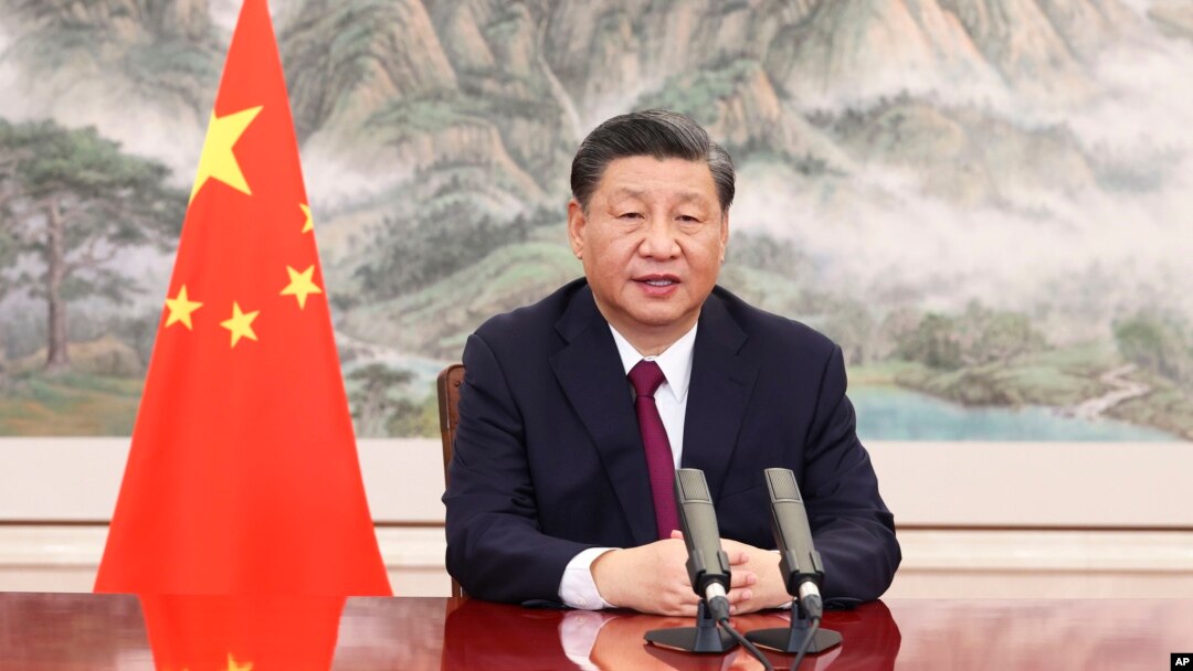 FILE - In this photo released by China's Xinhua News Agency, Chinese President Xi Jinping delivers a speech via video link to the opening ceremony of the Bo'ao Forum for Asia in Bo'ao, Hainan province, China, April 21, 2022.