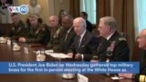 VOA60 America - President Biden meets with top military brass