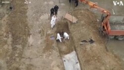 Drone Captures Recovery of Bodies from Bucha Mass Grave 