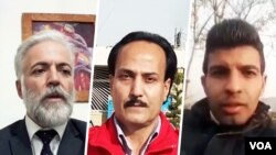 از راست: رضا محمدحسینی، زرتشت احمدی راغب و عبدالرسول مرتضوی، زندانیان سیاسی
