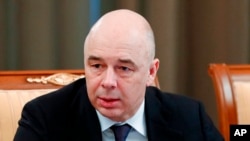 FILE - Finance Minister Anton Siluanov attends a cabinet meeting in Moscow, Russia, March 12, 2020. His presence at a meeting of G-20 finance ministers in Washington on April 20, 2022, prompted a walkout by several nations' representatives.