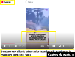 Captura de pantalla de desinformación en YouTube.