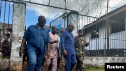 FILE - Sierra Leone's Vice President Mohamed Juldeh Jalloh visits the central Pademba Road prison after unidentified gunmen attacked a military barracks and the prison, following which inmates escaped, in Freetown, Sierra Leone November 27, 2023.