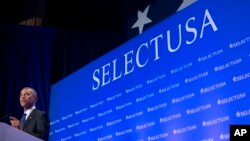 President Barack Obama speaks at the SelectUSA investment summit in Washington, June 20, 2016.