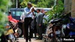 A falla ninot burns during the traditional Fallas festival in Valencia, Spain.
