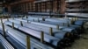 FILE - Steel products are seen in a warehouse at North York Iron, a supplier in Toronto, Ontario, Canada, on Feb. 11, 2025. U.S. President Donald Trump on March 11, 2025, doubled the U.S. tariff on Canada’s steel and aluminum exports.