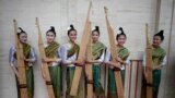 Performers are seen with the Khean instrument after their rehearsal at the National Convention Centre (NCC) in Vientiane, Laos, for the 28th Association of Southeast Asian Nations (ASEAN) Summit.