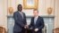 Phillip Jada Natana, South Sudan’s new ambassador to the United States, meets with the Chief of the Protocol of the United States Ambassador Sean P. Lawler (right) at the State Department in Washington. (State Department photo)