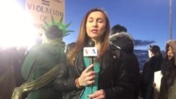 Informe sobre protestas en aeropuerto JFK de Nueva York