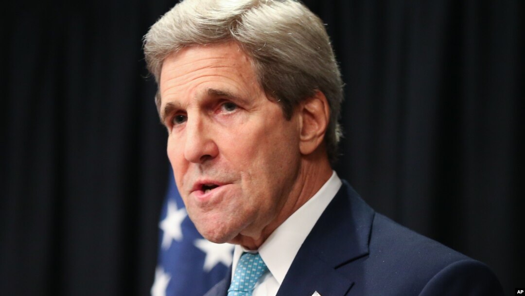 John Kerry Sakataren harkokin wajen Amurka yayinda yake jawabi a Nairobi Kenya jiya.