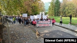 Bosnia and Herzegovina--Protest against femicide in Bihać, October 14, 2022.