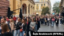 Bosnia and Herzegovina--Protest against femicide in Sarajevo, October 14, 2022.