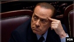 Perdana Menteri Italia Silvio Berlusconi di hadapan parlemen di Roma (Foto: dok)