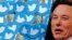 Tỷ phú Elon Musk và logo của Twitter