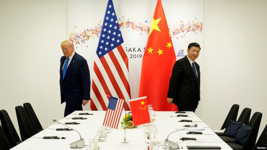 Tư liệu- TT Mỹ Donald Trump dự một buổi họp song phương với Chủ tịch TQ Tập Cận Bình ở Osaka, Nhật Bản, ngày 29/6/2019.