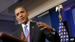 FILE - President Barack Obama speaks during a news conference at the White House. 