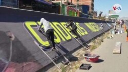 Murales artísticos en Bolivia sensibilizan sobre la pandemia