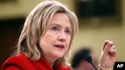 Secretary of State Hillary Rodham Clinton testifies during the Foreign Operations, and Related Programs Budget hearing at Capitol Hill in Washington, March 10, 2011