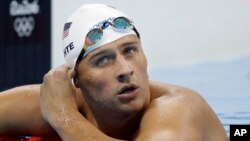 Vận động viên bơi của Mỹ Ryan Lochte tại Thế vận hội Mùa hè 2016 ở Rio de Janeiro, Brazil, ngày 9 tháng 8 năm 2016.