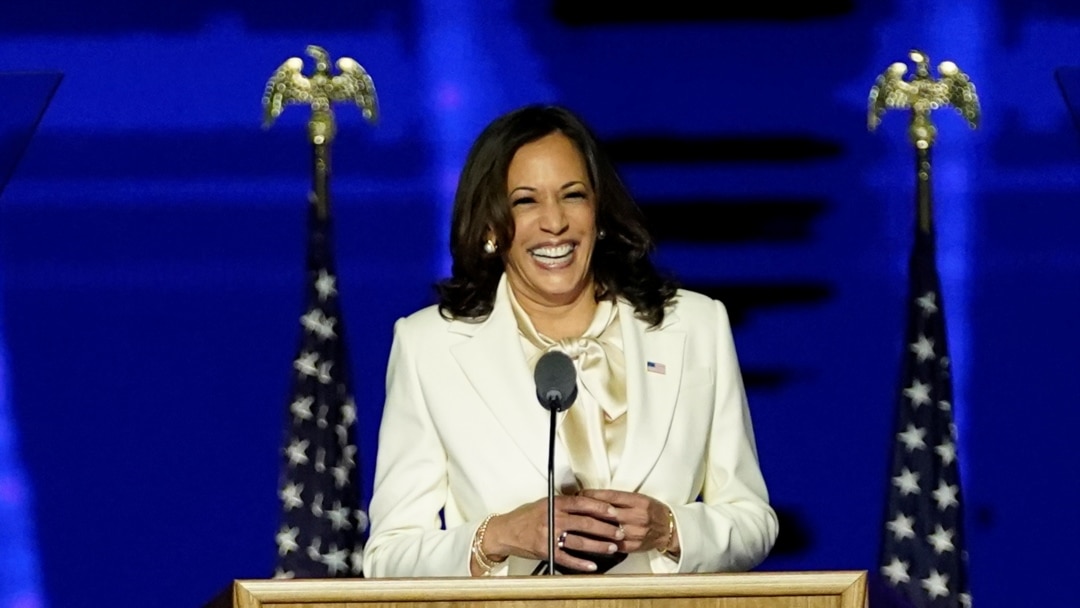 Novoizabrana potpredsednica SAD Kamala Haris govori u Vilmingtonu, u Delaveru 7. novembar 2020. (Foto: AP/Andrew Harnik/Pool)