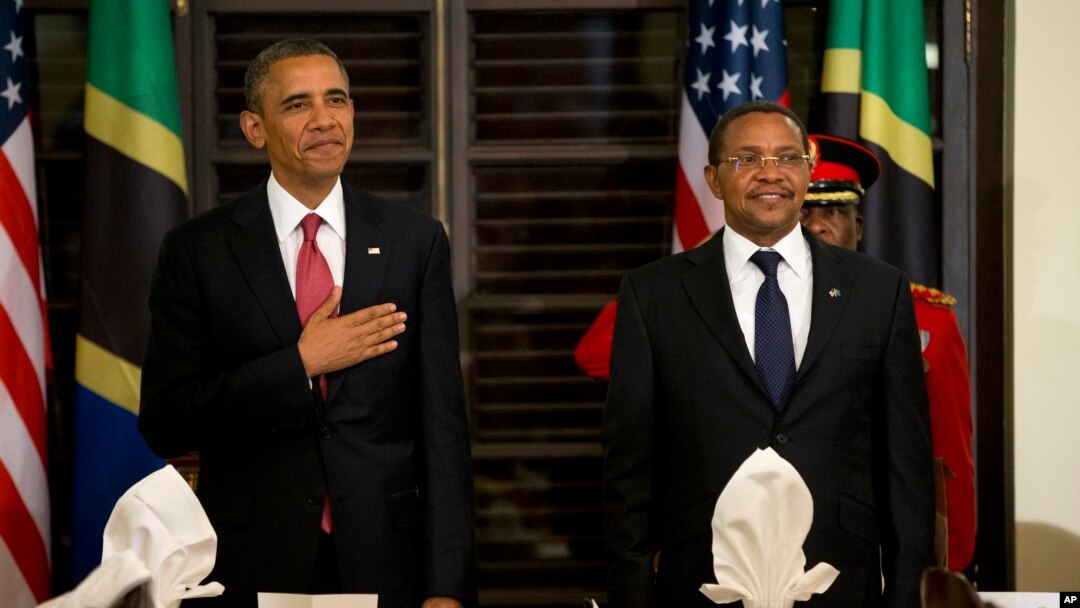 Prezida wa Amerika, Barack Obama na prezida wa Tanzania, Jakaya Kikwete .
