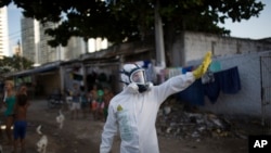 Seorang petugas tengah berupaya memerangi penyebaran virus Zika di Recife, negara bagian Pernambuco, Brazil (Foto: dok). 