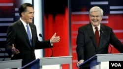 El ex gobernador de Massachusetts, Mitt Romney y el ex presidente de la Cámara de Representantes, Newt Gingrich, intercambiaron críticas.