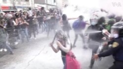 Police and Protesters Face Off at Protest for Legalized Abortion in Mexico
