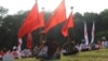 ထားဝယ် ဆန္ဒပြသပိတ်စစ်ကြောင်း မြင်ကွင်း။ (ဓာတ်ပုံ - AFP PHOTO / DAWEI WATCH - ဧပြီ ၂၉၊ ၂၀၂၁)