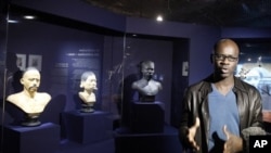 Former French football player Lilian Thuram, who curated the Paris "Human Zoos" exhibit, Nov. 28, 2011.
