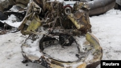 하르키우 공습에 사용된 북한제 추정 미사일 잔해의 모습.