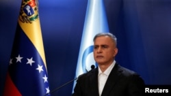 El fiscal general de Venezuela, Tarek William Saab, en conferencia de prensa. 
