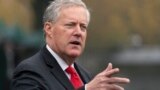 FILE - Mark Meadows speaks with reporters at the White House, Oct. 21, 2020, in Washington. Meadows, chief of staff for former President Donald Trump, was among those indicted Wednesday, April 24, 2024, in an Arizona election interference case. 