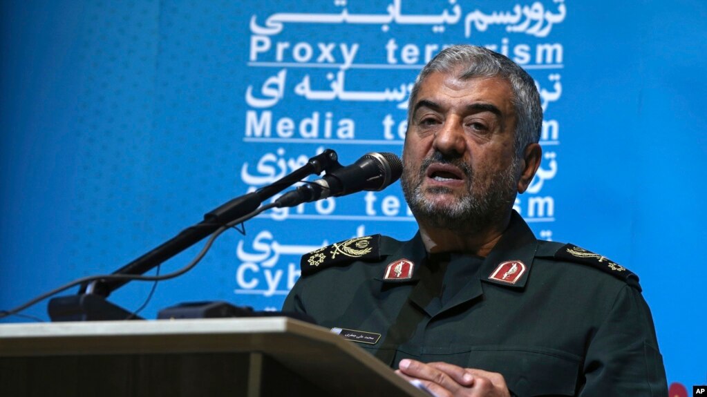 Người đứng đầu Vệ Binh Cách Mạng Iran, Thiếu tướng Mohammad Ali Jafari, phát biểu tại Tehran ngày 31/10/17.