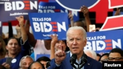 El exvicepresidente de EE.UU., Joe Biden, participó el lunes en sendos eventos de campaña en las ciudades de Houston y Dallas, Texas.